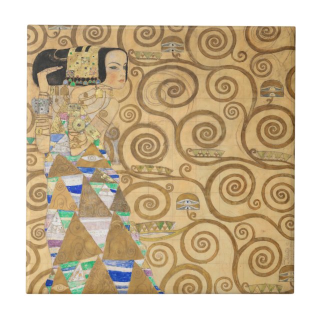 Gustav Klimt - Expectation, Stoclet Frieze Tile (Front)