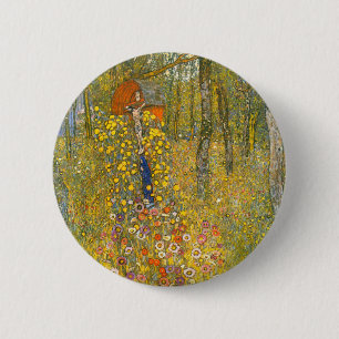 Gustav Klimt Farm Garden with Crucifix 6 Cm Round Badge