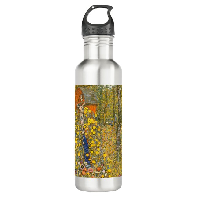 Gustav Klimt Farm Garden with Crucifix 710 Ml Water Bottle (Front)