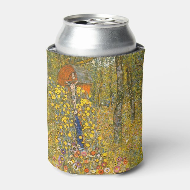 Gustav Klimt Farm Garden with Crucifix Can Cooler (Can Front)