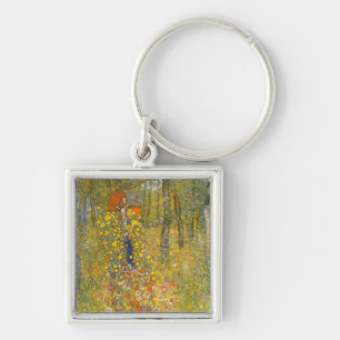 Gustav Klimt Farm Garden with Crucifix Key Ring