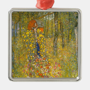 Gustav Klimt Farm Garden with Crucifix Metal Tree Decoration
