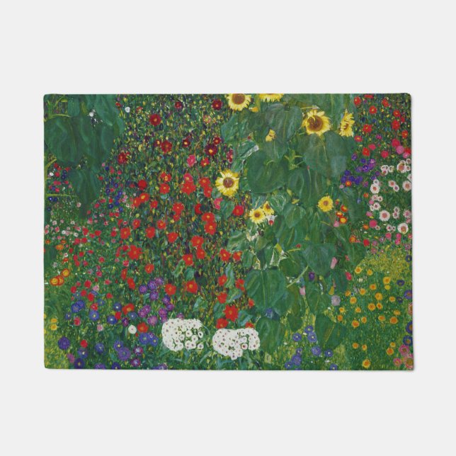 Gustav Klimt - Farm Garden With Flowers Doormat (Front)