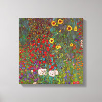 Gustav Klimt Farm Garden with Sunflowers Canvas