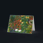 Gustav Klimt - Farm Garden with Sunflowers Card<br><div class="desc">Fine art painting by Gustav Klimt,  Farm Garden with Sunflowers</div>