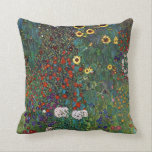 Gustav Klimt Farm Garden With Sunflowers Cushion<br><div class="desc">Gustav Klimt Farm Garden With Sunflowers</div>