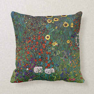Gustav Klimt Farm Garden With Sunflowers Cushion