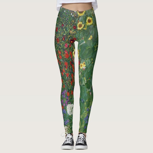 Gustav Klimt - Farm Garden with Sunflowers Leggings (Front)