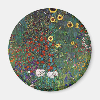 Gustav Klimt Farm Garden with Sunflowers Magnet