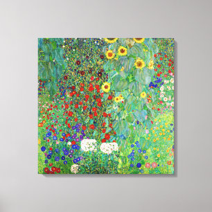 Gustav Klimt Farm Garden With Sunflowers Painting Canvas Print