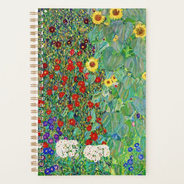 Gustav Klimt Farm Garden With Sunflowers Painting Planner (Front)