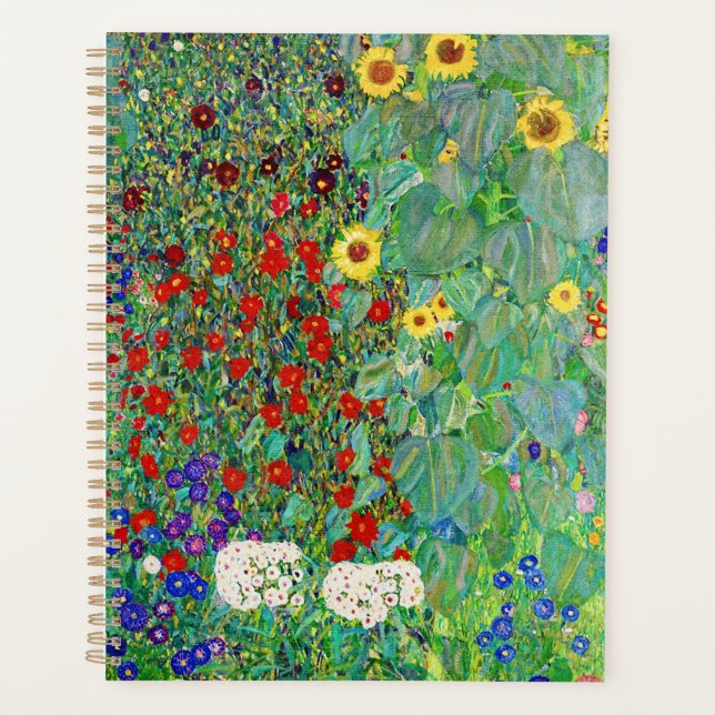 Gustav Klimt Farm Garden With Sunflowers Painting Planner (Front)