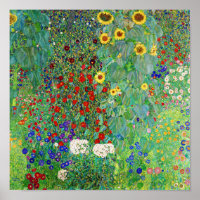 Gustav Klimt Farm Garden With Sunflowers Painting
