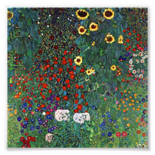 Gustav Klimt Farm Garden with Sunflowers  Photo Print
