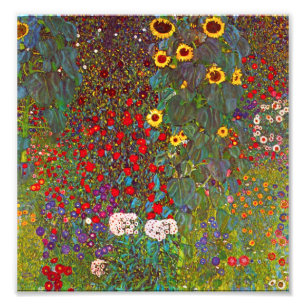 Gustav Klimt Farm Garden with Sunflowers Print