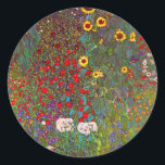 Gustav Klimt Farm Garden with Sunflowers Stickers<br><div class="desc">Gustav Klimt Farm Garden with Sunflowers stickers. Oil painting on canvas from 1905-06. Though Klimt is most recognised for his gold period that produced classic works like The Kiss and Portrait of Adele Bloch Bauer, the artist also produced some tremendously charming landscape paintings. Garden Farm with Sunflowers features a rich...</div>