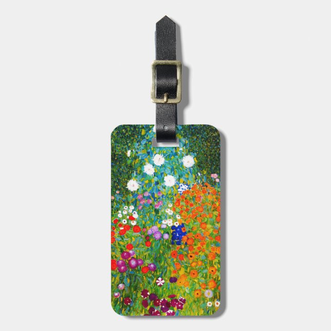 Gustav Klimt , "Farmhouse garden" Luggage Tag (Front Vertical)