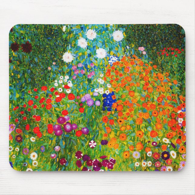 Gustav Klimt , "Farmhouse garden" Mouse Mat (Front)