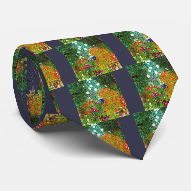 Gustav Klimt , "Farmhouse garden" Tie (Rolled)
