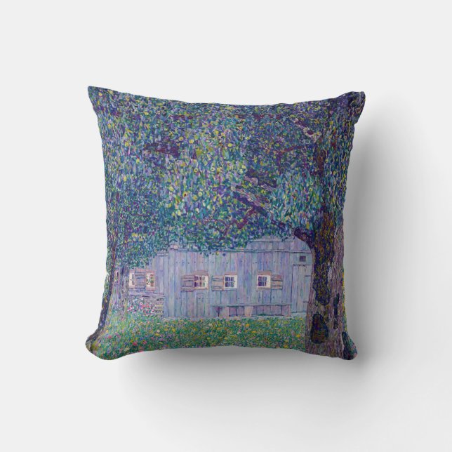 Gustav Klimt - Farmhouse in Upper Austria Cushion (Front)