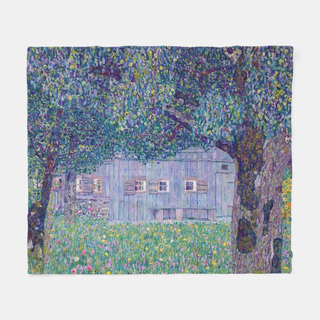 Gustav Klimt - Farmhouse in Upper Austria Fleece Blanket (Front (Horizontal))