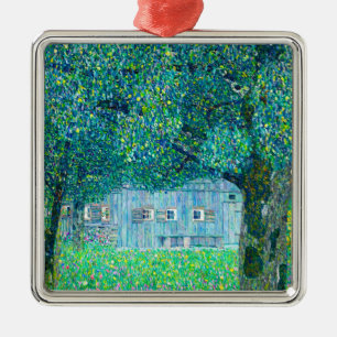 Gustav Klimt Farmhouse in Upper Austria Metal Tree Decoration