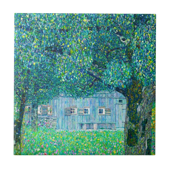 Gustav Klimt Farmhouse in Upper Austria Tile (Front)