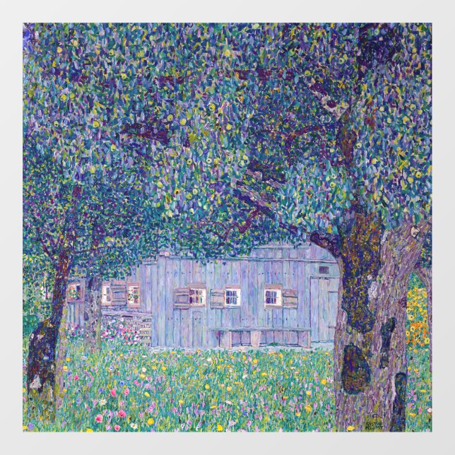 Gustav Klimt - Farmhouse in Upper Austria Window Cling (Sheet)