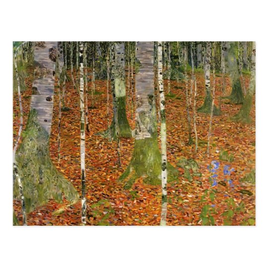Gustav Klimt- Farmhouse with Birch Trees Postcard