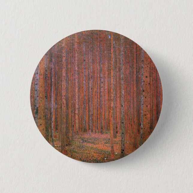 Gustav Klimt Fir Forest Tannenwald Red Trees 6 Cm Round Badge (Front)