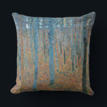 Gustav Klimt Fir Forest Tannenwald Red Trees Cushion<br><div class="desc">Vintage Gustav Klimt Fir Forest - Art Nouveau Red Trees This beautiful vintage paintings of trees is by master artist Gustav Klimt. The painting, called Fir Forest I, or Tannenwald, shows us a beautiful landscape with Red Fir Trees, through a dense forest. Gustav Klimt captured the feeling of vibrance in...</div>