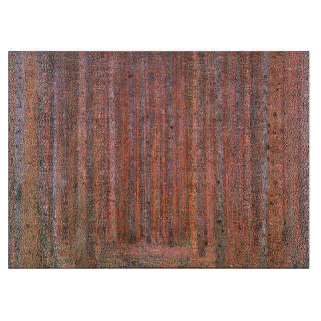 Gustav Klimt Fir Forest Tannenwald Red Trees Cutting Board (Front)