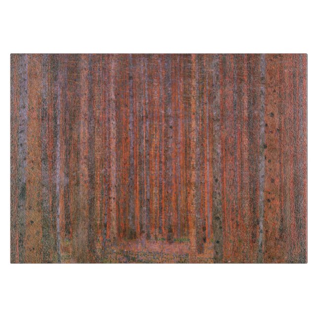 Gustav Klimt Fir Forest Tannenwald Red Trees Cutting Board (Front)