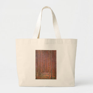 Gustav Klimt Fir Forest Tannenwald Red Trees Large Tote Bag
