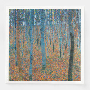 Gustav Klimt Fir Forest Tannenwald Red Trees Napkin