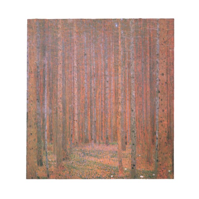Gustav Klimt Fir Forest Tannenwald Red Trees Notepad (Front)