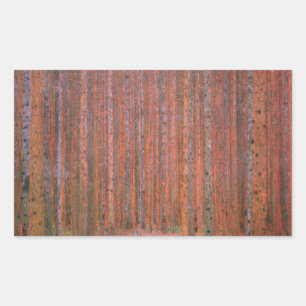 Gustav Klimt Fir Forest Tannenwald Red Trees Rectangular Sticker