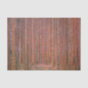 Gustav Klimt Fir Forest Tannenwald Red Trees Tissue Paper