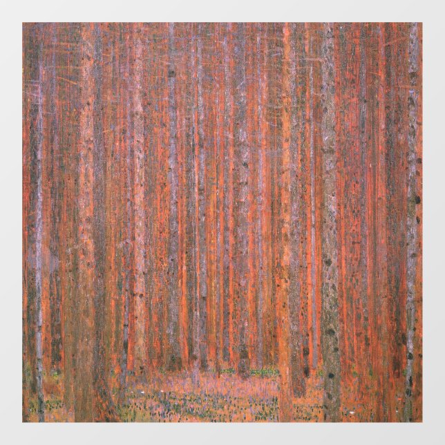 Gustav Klimt Fir Forest Tannenwald Red Trees Window Cling (Sheet)