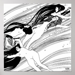 Gustav Klimt - Fish Blood Surreal Japanese Art Poster