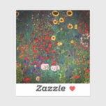 Gustav Klimt Flower Garden<br><div class="desc">Sticker featuring Gustav Klimt’s oil painting Farm Garden with Sunflowers (1907). A beautiful garden of sunflowers and exquisite blue,  red,  purple,  pink,  and white flowers. A great gift for fans of Art Nouveau and Austrian art.</div>