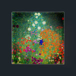 Gustav Klimt Flower Garden 15 Cm Square Badge<br><div class="desc">Button featuring Gustav Klimt’s oil painting Flower Garden (1906). A beautiful garden of purple,  red,  white,  blue,  and orange flowers. A great gift for fans of Art Nouveau and Austrian art.</div>