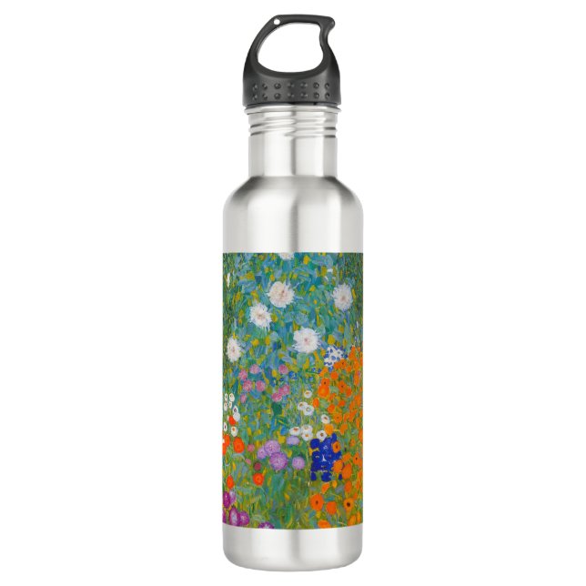 Gustav Klimt - Flower Garden 710 Ml Water Bottle (Front)