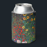 Gustav Klimt Flower Garden Can Cooler<br><div class="desc">Can Cooler featuring Gustav Klimt’s oil painting Farm Garden with Sunflowers (1907). A beautiful garden of sunflowers and exquisite blue,  red,  purple,  pink,  and white flowers. A great gift for fans of Art Nouveau and Austrian art.</div>
