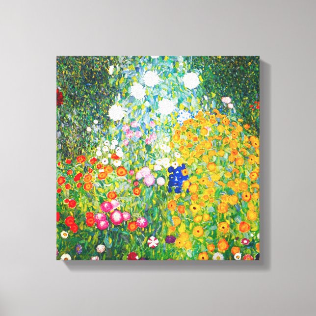 Gustav Klimt Flower Garden Canvas Poster Print (Front)