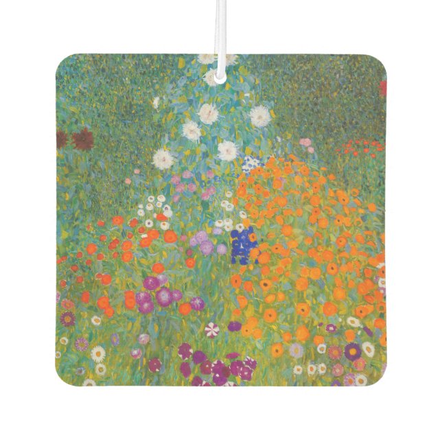 Gustav Klimt - Flower Garden Car Air Freshener (Front)