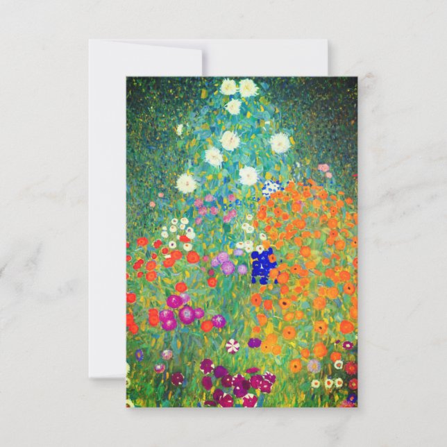Gustav Klimt Flower Garden Card (Front)