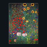 Gustav Klimt Flower Garden Card<br><div class="desc">Card featuring Gustav Klimt’s oil painting Farm Garden with Sunflowers (1907). A beautiful garden of sunflowers and exquisite blue,  red,  purple,  pink,  and white flowers. A great gift for fans of Art Nouveau and Austrian art.</div>