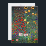 Gustav Klimt Flower Garden Card<br><div class="desc">Card featuring Gustav Klimt’s oil painting Farm Garden with Sunflowers (1907). A beautiful garden of sunflowers and exquisite blue,  red,  purple,  pink,  and white flowers. A great gift for fans of Art Nouveau and Austrian art.</div>