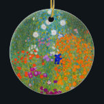 Gustav Klimt Flower Garden Ceramic Tree Decoration<br><div class="desc">Ornament featuring Gustav Klimt’s oil painting Flower Garden (1906). A beautiful garden of purple,  red,  white,  blue,  and orange flowers. A great gift for fans of Art Nouveau and Austrian art.</div>